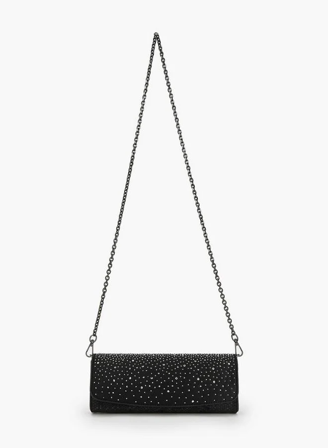 Flora Bella By Shoexpress Flora Bella Embellished Clutch With Chain Strap